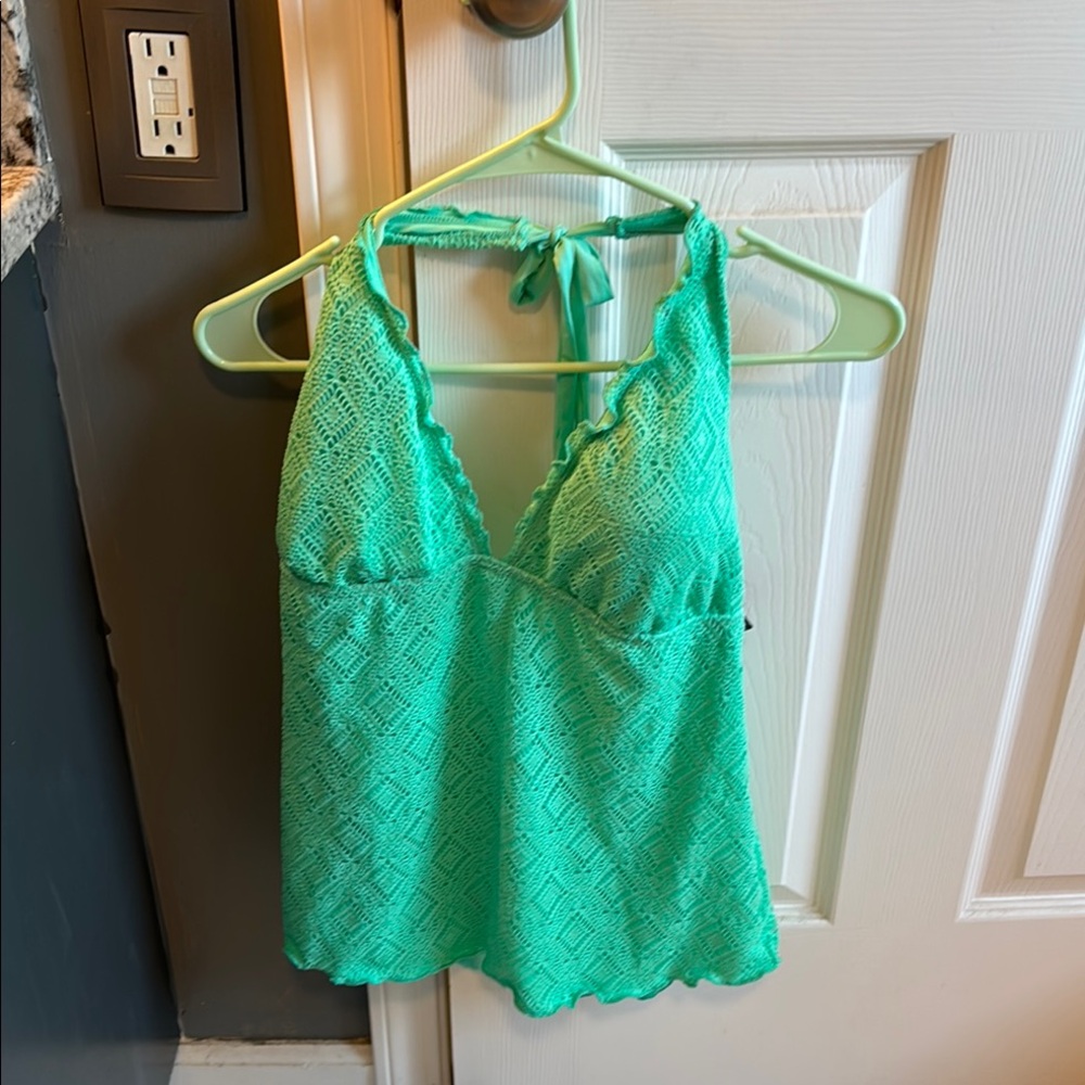 Mossimo Supply Co. Green Halter Swim Top and swim skirt (set)